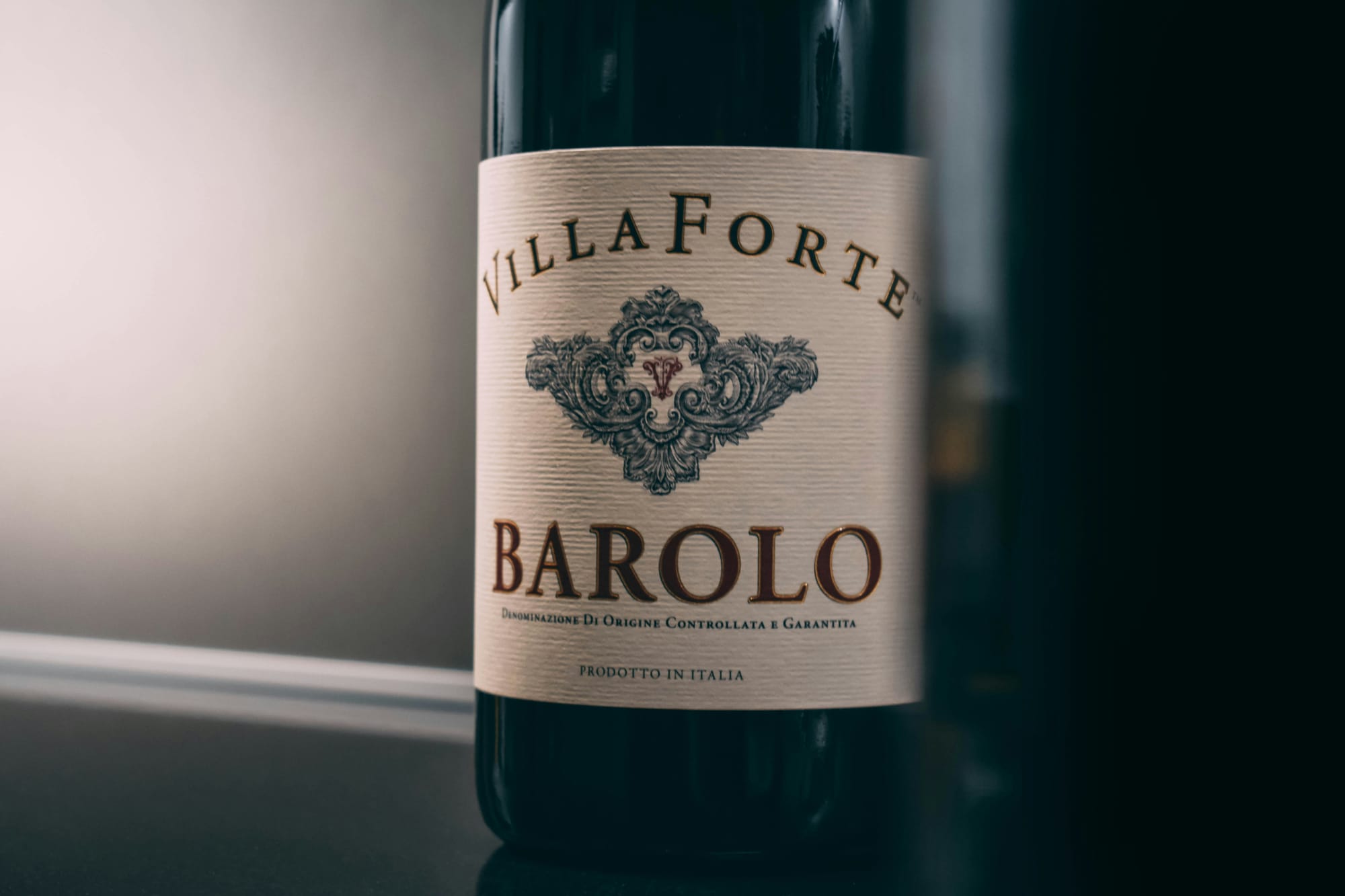 A bottle of Villa Forte Barolo.