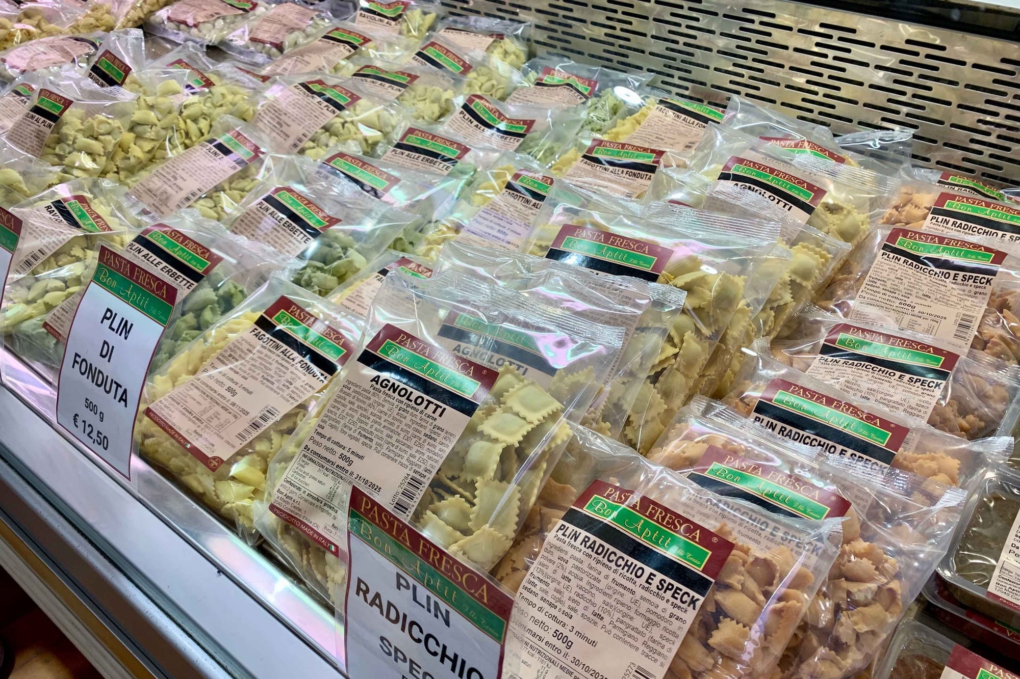 A selection of agnolotti al plin for sale by Bon Aptit.