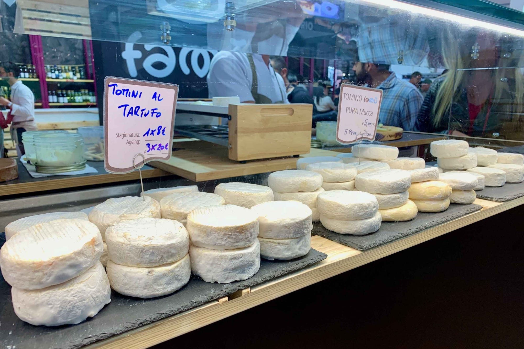 Toma for sale at the International Alba White Truffle Fair.