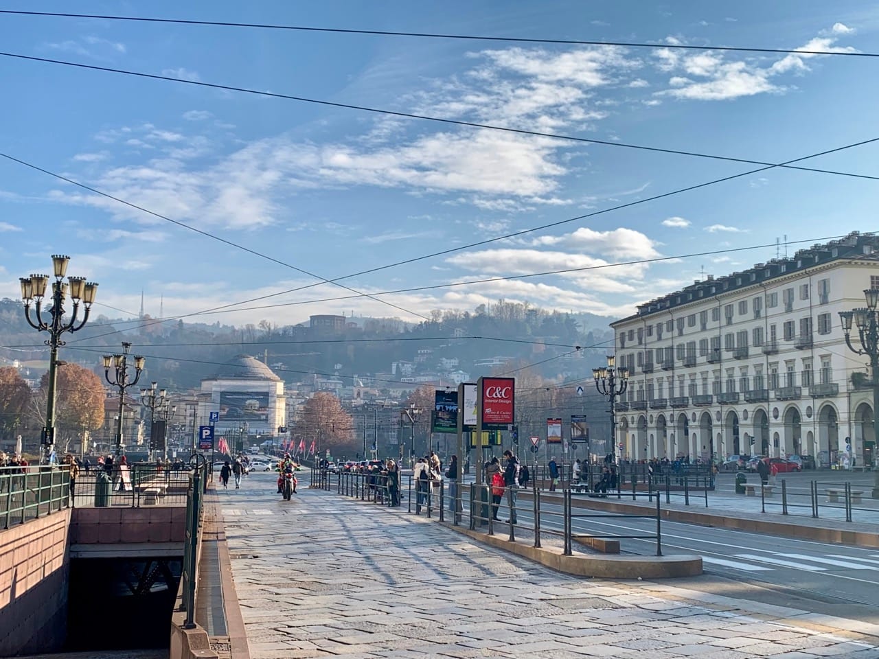 Piazza Vittorio Veneto, one of Italy's largest squares.