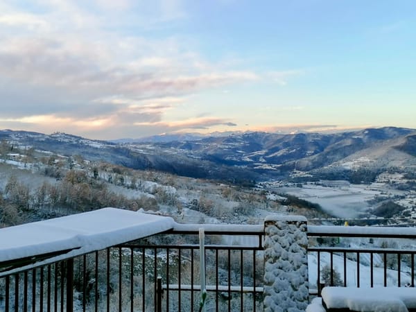 A dusting of snow over Alta Langa in early December.